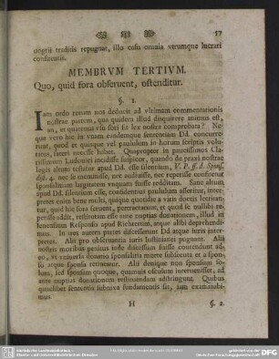Membrum Tertium. Quo, quid fora obseruent, ostenditur