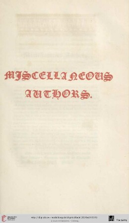 Miscellaneous Authors