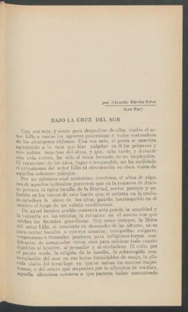 Bajo la Cruz del Sur