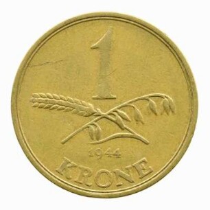 1 Krone Königreich Dänemark 1944