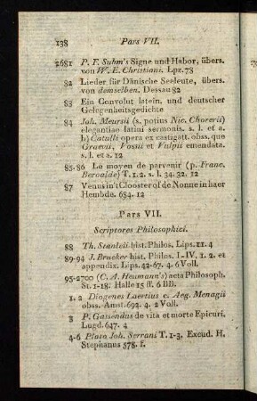 138-145, Pars VII. Scriptores Philosophici.