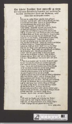 Ein sicherer Teutscher Poet entworffe zu einem stets währenden Andencken des damahlen noch arrestirten Juden Süß Oppenheimers Beicht und Absolution, nebst einem Echo nachfolgender massen