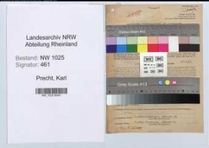 Entnazifizierung Karl Precht , geb. 28.11.1902 (Kaufmaennischer Angestellter)