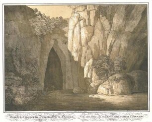 Gärtner, Friedrich von; Syrakus (Siracusa, Sizilien); "Ansicht des sogen. Dionysens Ohr zu Syracus" - Perspektive