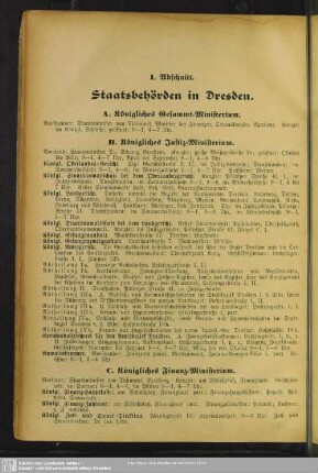Behördenverzeichnis : Staatsbehörden in Dresden