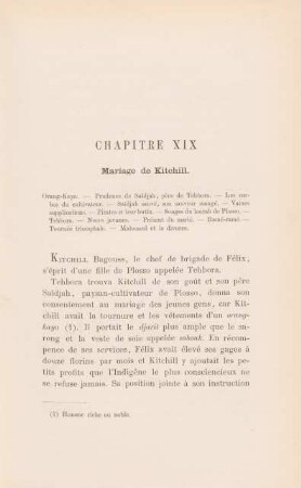 Chapitre XIX. Mariage de Kitchill