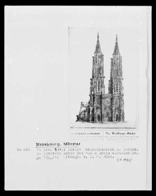 Straßburg, Ideale Rekonstruktion der Westfassade des Münsters unter Erwin von Steinbach