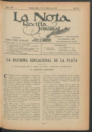 La reforma educacional de la Plata