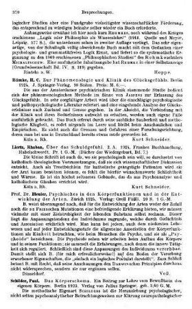 370, Bleuer. Psychisches in den Körperfunktionen und in der Entwicklung der Arten. 1924