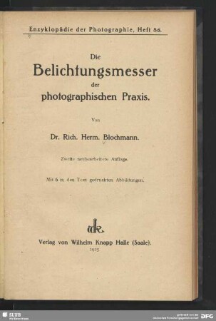 Die Belichtungsmesser der photographischen Praxis