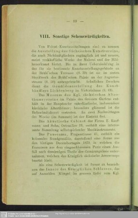 VIII. Sonstige Sehenswürdigkeiten