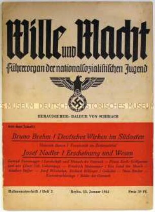 Anleitungsheft für HJ-Führer "Wille und Macht" u.a. über die Auslandsdeutschen in Südosteuropa