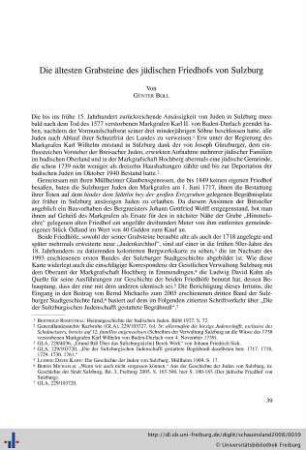 Die ältesten Grabsteine des jüdischen Friedhofs von Sulzburg.
