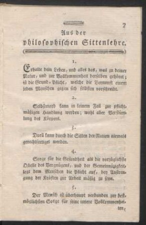 Aus der philosophischen Sittenlehre
