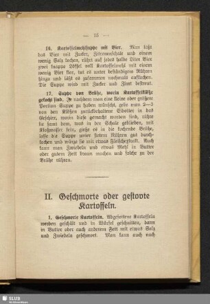 II. Geschmorte oder gestovte Kartoffeln