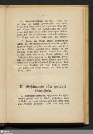 II. Geschmorte oder gestovte Kartoffeln