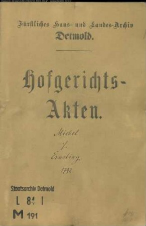 Michel, Isaaks Erben gegen Friedrich Adolf Ernsting - Schuldforderung
