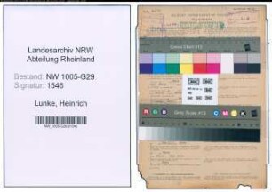 Entnazifizierung Heinrich Lunke , geb. 11.04.1895 (Bahnsekretaer)