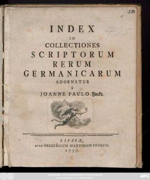 Index In Collectiones Scriptorum Rerum Germanicarum