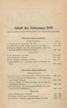 V-VI Inhaltsverzeichnis