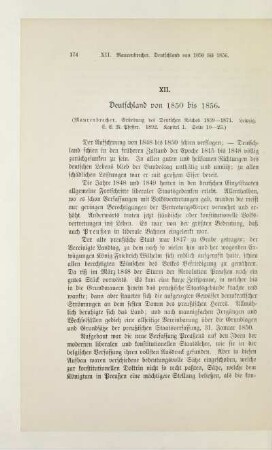 XII. Deutschland von 1850 bis 1856
