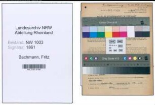 Entnazifizierung Fritz Bachmann , geb. 01.11.1898 (Vertreter)