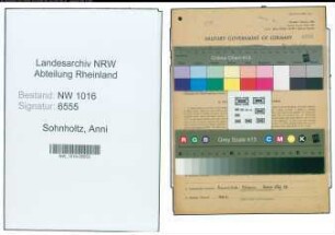Entnazifizierung Anni Sohnholtz , geb. 04.09.1898 ()