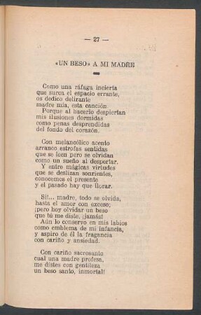 "Un beso" a mi madre