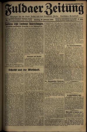 Erste Ausgabe vom Sonntag, den 16. Februar 1930.