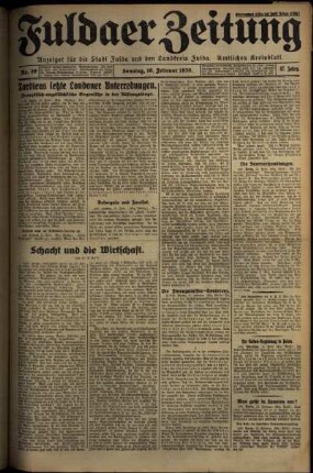 Erste Ausgabe vom Sonntag, den 16. Februar 1930.