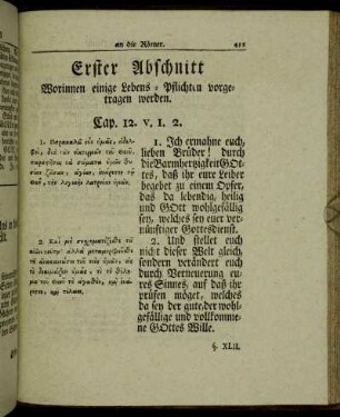 Erster Abschnitt Worinnen einige Lebens-Pflichten vorgetragen werden.