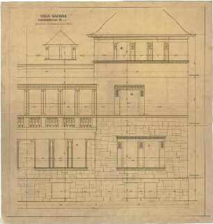 Billing, Hermann; Karlsruhe, Beethovenstr. 2-4; Doppelhaus Williard (Lacroix) - Stober - Vorderfassade (Ansicht)