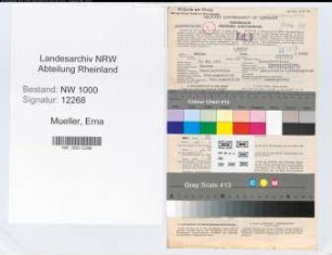 Entnazifizierung Erna Mueller, geb. 10.05.1911 (Kontoristin)