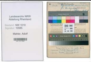 Entnazifizierung Adolf Mahler , geb. 27.05.1892 (Kaufmann)