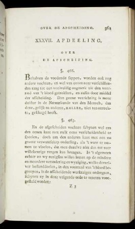 XXXVII. Afdeeling. Over de Afscheiding