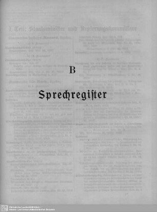 B Sprechregister