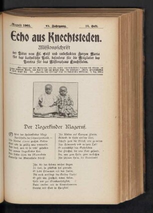 August 1905. VI. Jahrgang. 11. Heft