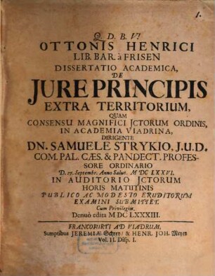 Diss. acad. de iure principis extra territorium
