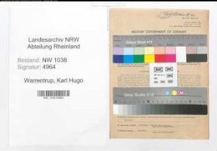 Entnazifizierung Karl Hugo Warrentrup , geb. 07.08.1895 (Justizbeamter)