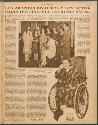 Los artistas invalidos y las actividades teatrales de la broadcasting