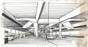 Schneider - Esleben, Paul; Köln - Porz; Flughafen Köln-Bonn - Abflugebene (Perspektive)