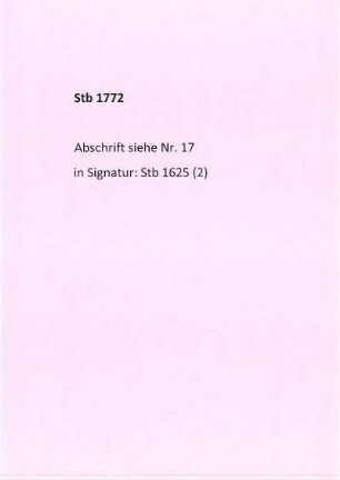 Stb 1772, Abschrift Nr. 17