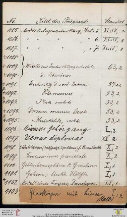 Präparate Nr. 1101-1200