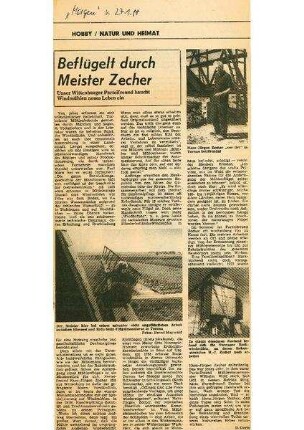 Zeitungsbericht aus "Der Morgen" vom 27.01.1988 zur Mühlenbaufirma Zecher.