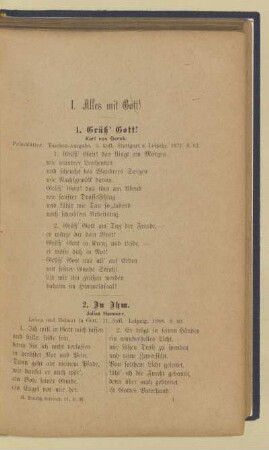 I. Alles mit Gott