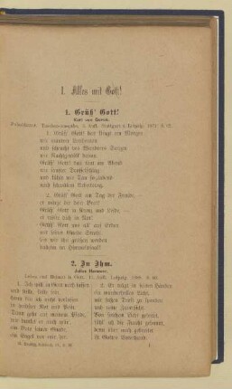 I. Alles mit Gott