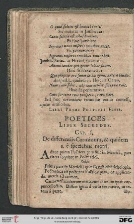 Poetices Liber Secundus [Cap. I-XXVII]