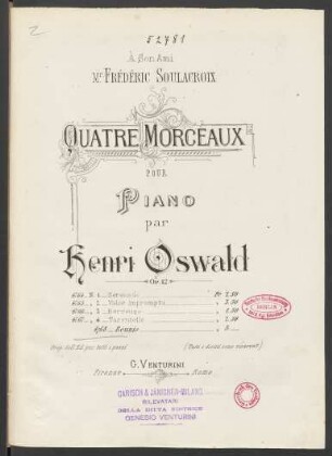 Quatre Morceaux pour piano op. 12