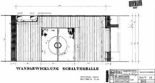 Backnang: Empfangsgebäude Bf-Gaststätte Wandabwicklung Schalterhalle