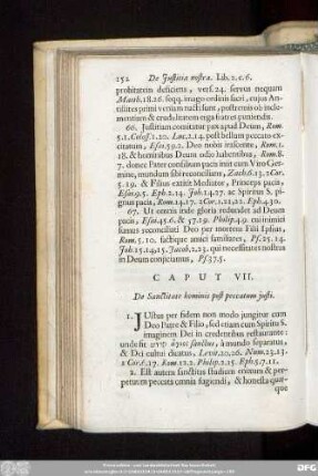 Caput VII. De Sanctitate hominis post peccatum iusti.